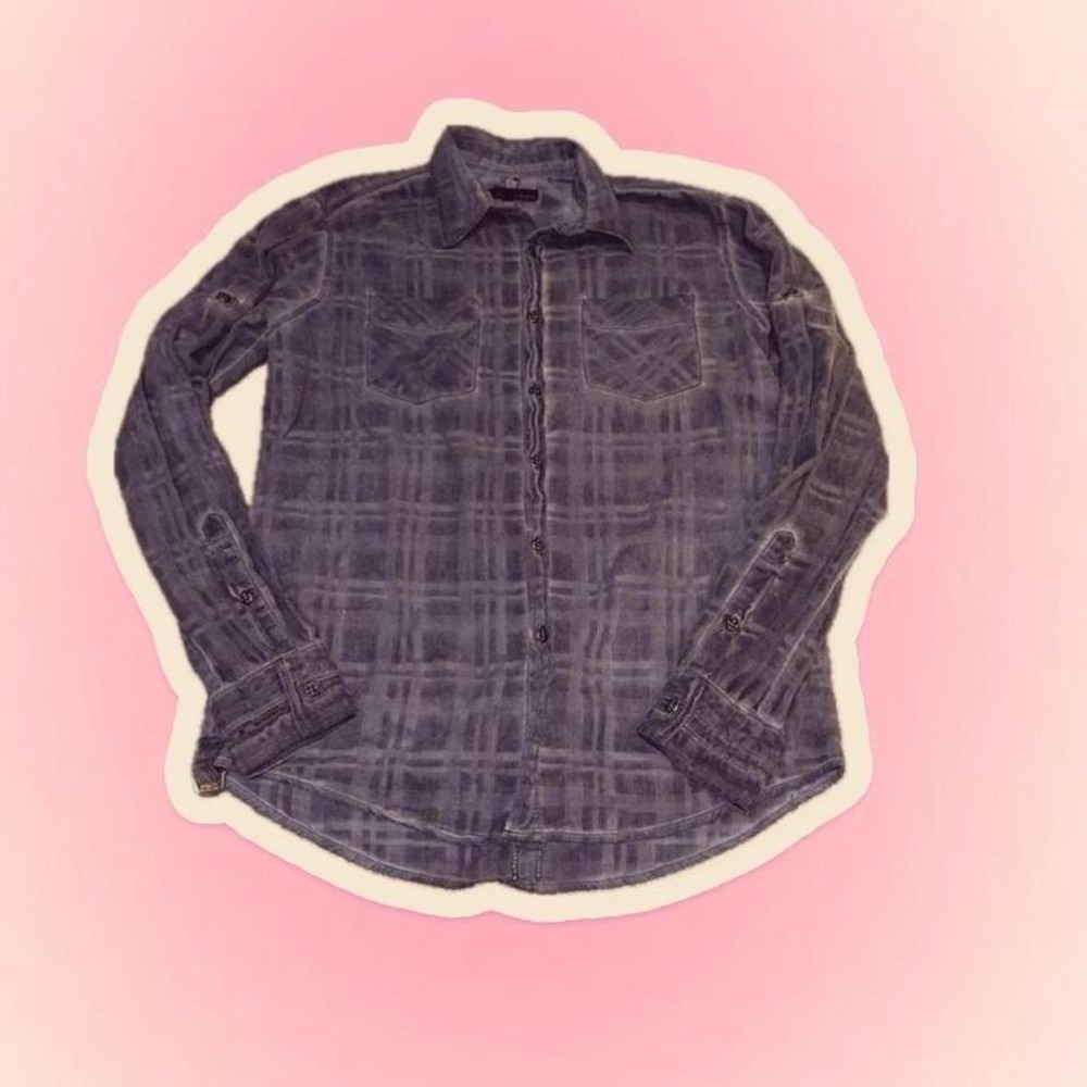 Affliction‎ Y2K Button Up Plaid Shirt